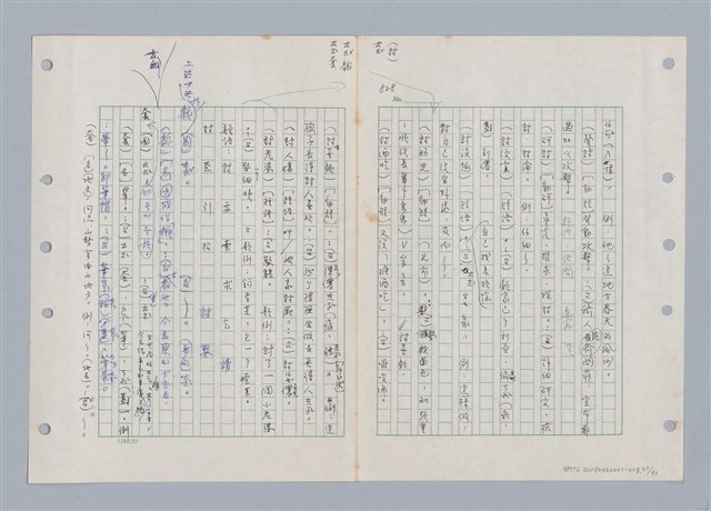 主要名稱：國台對照活用辭典印製手稿/副題名：ㄊㄚ~ㄊ一ˋ圖檔，第27張，共95張