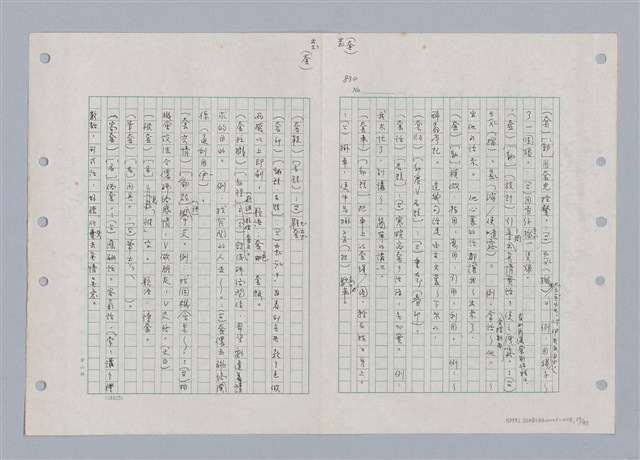 主要名稱：國台對照活用辭典印製手稿/副題名：ㄊㄚ~ㄊ一ˋ圖檔，第29張，共95張