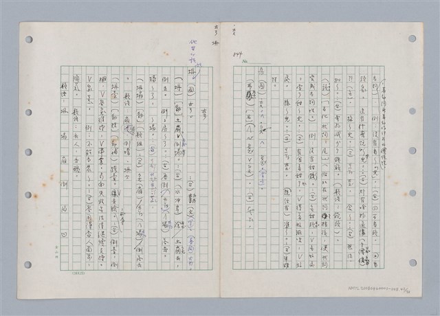 主要名稱：國台對照活用辭典印製手稿/副題名：ㄊㄚ~ㄊ一ˋ圖檔，第43張，共95張