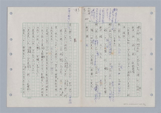 主要名稱：國台對照活用辭典印製手稿/副題名：ㄊㄚ~ㄊ一ˋ圖檔，第55張，共95張