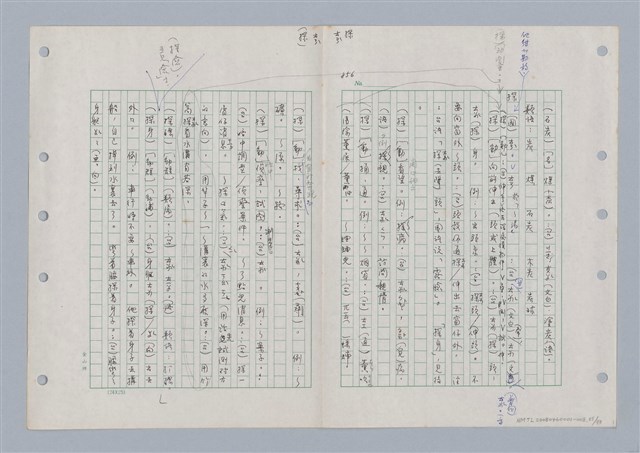 主要名稱：國台對照活用辭典印製手稿/副題名：ㄊㄚ~ㄊ一ˋ圖檔，第56張，共95張