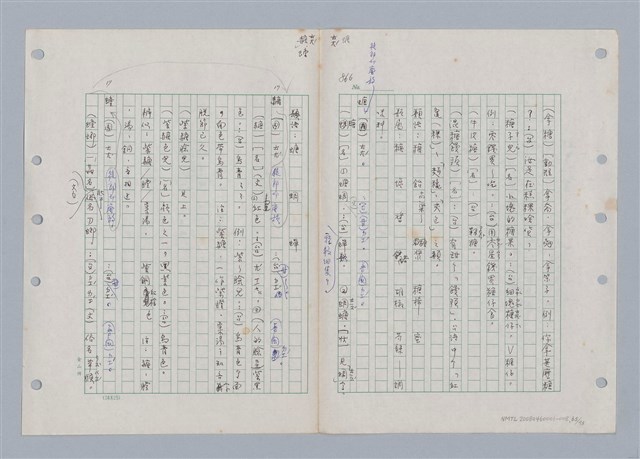 主要名稱：國台對照活用辭典印製手稿/副題名：ㄊㄚ~ㄊ一ˋ圖檔，第66張，共95張