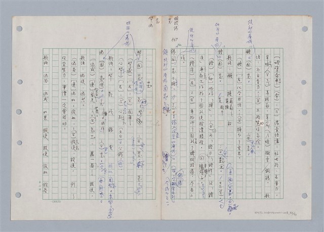主要名稱：國台對照活用辭典印製手稿/副題名：ㄊㄚ~ㄊ一ˋ圖檔，第67張，共95張