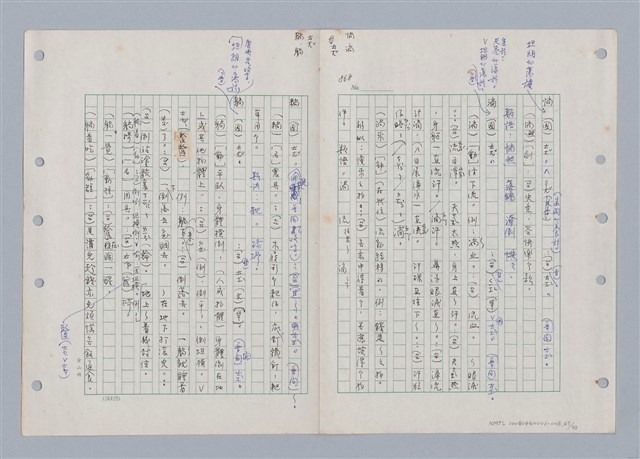 主要名稱：國台對照活用辭典印製手稿/副題名：ㄊㄚ~ㄊ一ˋ圖檔，第68張，共95張