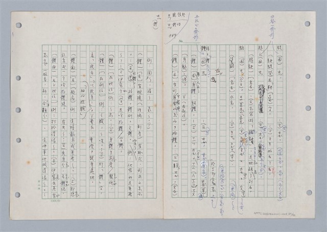 主要名稱：國台對照活用辭典印製手稿/副題名：ㄊㄚ~ㄊ一ˋ圖檔，第84張，共95張