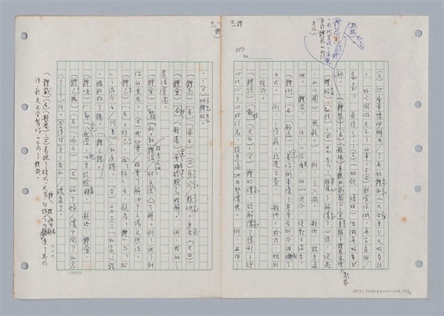 主要名稱：國台對照活用辭典印製手稿/副題名：ㄊㄚ~ㄊ一ˋ圖檔，第85張，共95張