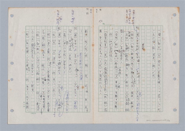 主要名稱：國台對照活用辭典印製手稿/副題名：ㄊ一ˋ~ㄊㄨㄥˋ圖檔，第3張，共105張