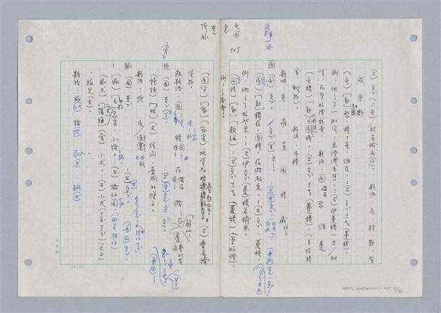 主要名稱：國台對照活用辭典印製手稿/副題名：ㄊ一ˋ~ㄊㄨㄥˋ圖檔，第82張，共105張