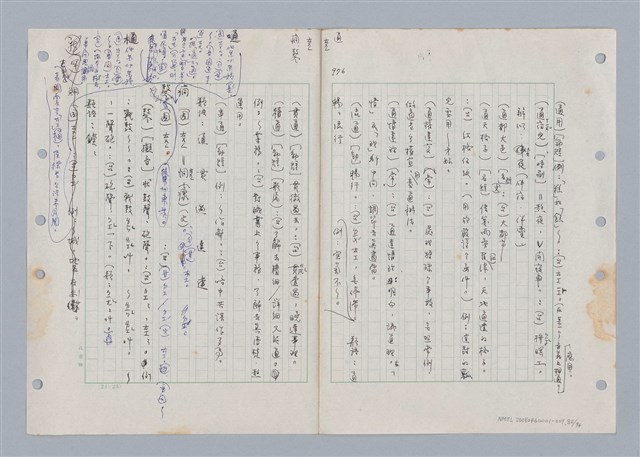 主要名稱：國台對照活用辭典印製手稿/副題名：ㄊ一ˋ~ㄊㄨㄥˋ圖檔，第89張，共105張