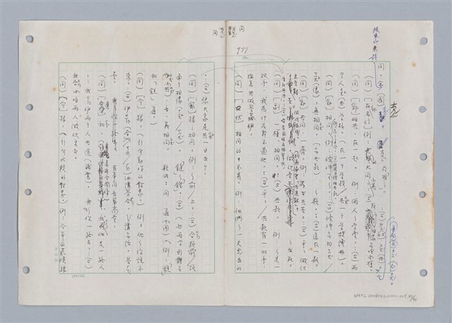 主要名稱：國台對照活用辭典印製手稿/副題名：ㄊ一ˋ~ㄊㄨㄥˋ圖檔，第90張，共105張