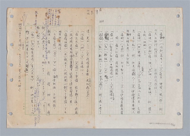 主要名稱：國台對照活用辭典印製手稿/副題名：ㄊ一ˋ~ㄊㄨㄥˋ圖檔，第103張，共105張