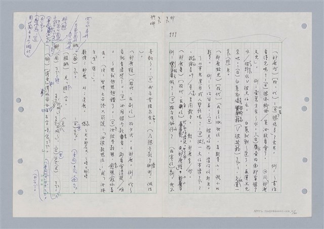 主要名稱：國台對照活用辭典印製手稿/副題名：ㄋㄚ~ㄋ一ˋ圖檔，第13張，共67張