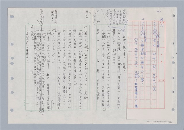 主要名稱：國台對照活用辭典印製手稿/副題名：ㄋㄚ~ㄋ一ˋ圖檔，第25張，共67張