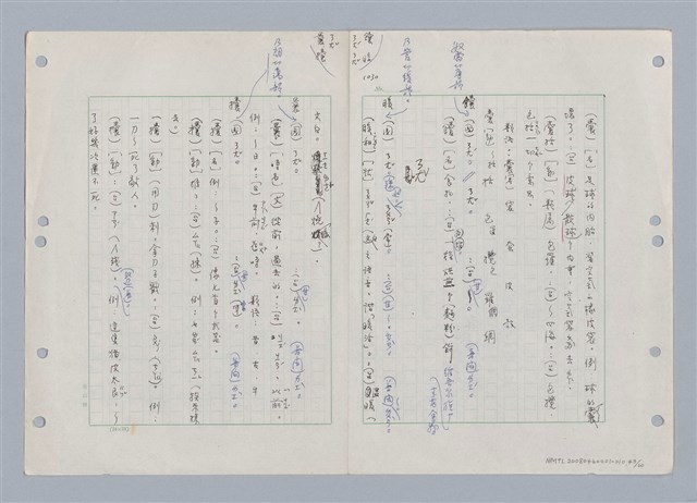 主要名稱：國台對照活用辭典印製手稿/副題名：ㄋㄚ~ㄋ一ˋ圖檔，第48張，共67張