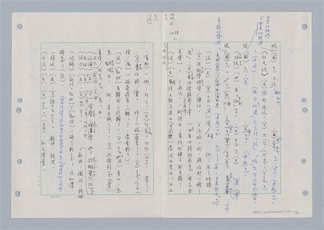 主要名稱：國台對照活用辭典印製手稿/副題名：ㄋㄚ~ㄋ一ˋ圖檔，第57張，共67張