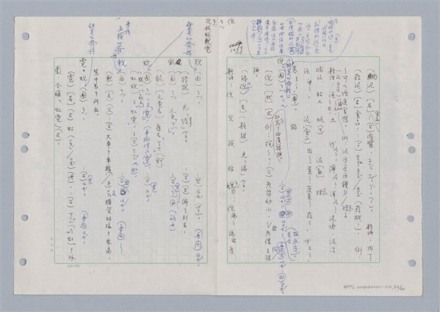 主要名稱：國台對照活用辭典印製手稿/副題名：ㄋㄚ~ㄋ一ˋ圖檔，第58張，共67張
