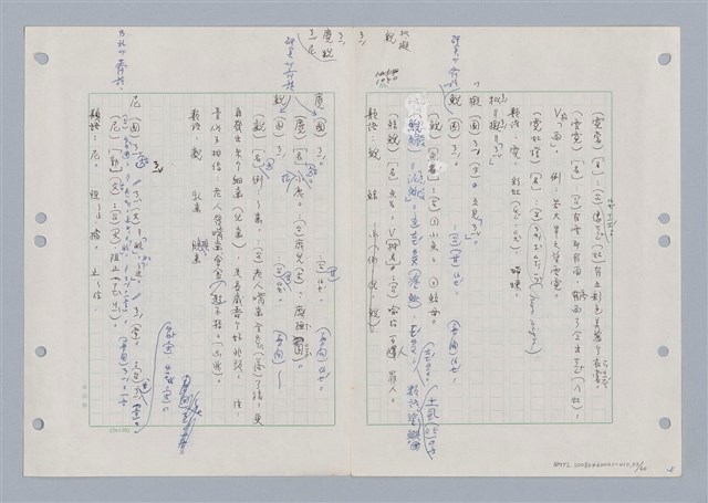 主要名稱：國台對照活用辭典印製手稿/副題名：ㄋㄚ~ㄋ一ˋ圖檔，第59張，共67張
