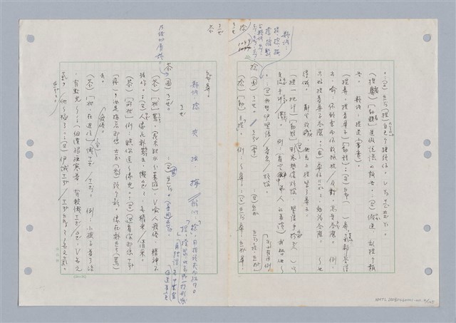 主要名稱：國台對照活用辭典印製手稿/副題名：ㄋ一ㄚˊ~ㄌ一圖檔，第3張，共130張