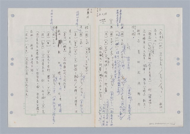 主要名稱：國台對照活用辭典印製手稿/副題名：ㄋ一ㄚˊ~ㄌ一圖檔，第4張，共130張