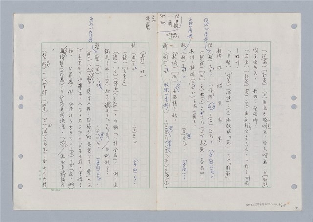 主要名稱：國台對照活用辭典印製手稿/副題名：ㄋ一ㄚˊ~ㄌ一圖檔，第5張，共130張