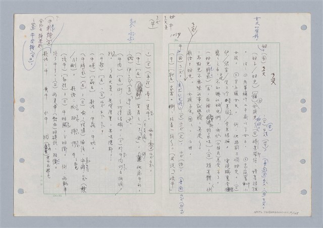 主要名稱：國台對照活用辭典印製手稿/副題名：ㄋ一ㄚˊ~ㄌ一圖檔，第12張，共130張