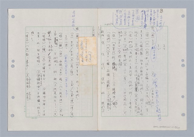 主要名稱：國台對照活用辭典印製手稿/副題名：ㄋ一ㄚˊ~ㄌ一圖檔，第28張，共130張