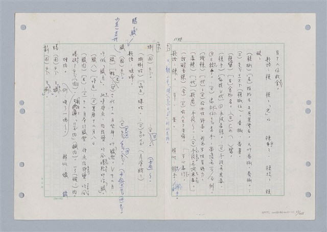 主要名稱：國台對照活用辭典印製手稿/副題名：ㄋ一ㄚˊ~ㄌ一圖檔，第61張，共130張