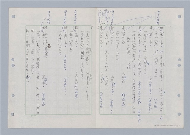 主要名稱：國台對照活用辭典印製手稿/副題名：ㄋ一ㄚˊ~ㄌ一圖檔，第73張，共130張