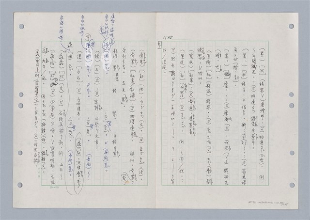 主要名稱：國台對照活用辭典印製手稿/副題名：ㄋ一ㄚˊ~ㄌ一圖檔，第82張，共130張