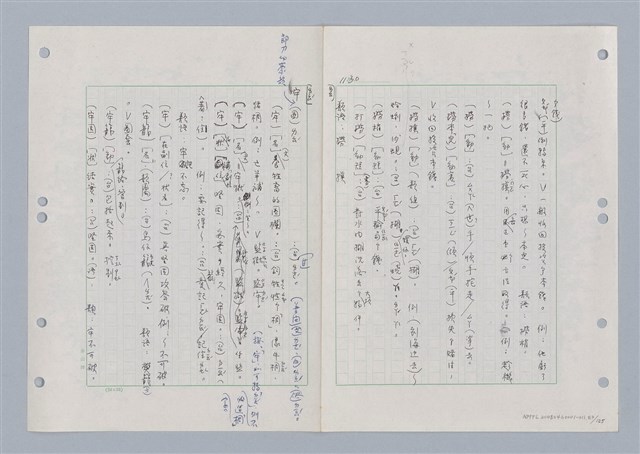 主要名稱：國台對照活用辭典印製手稿/副題名：ㄋ一ㄚˊ~ㄌ一圖檔，第87張，共130張