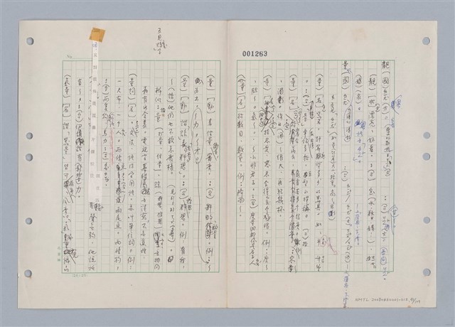 主要名稱：國台對照活用辭典印製手稿/副題名：ㄌ一ˊ~ㄌ一ㄥˋ圖檔，第92張，共111張