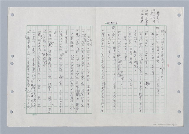 主要名稱：國台對照活用辭典印製手稿/副題名：ㄏㄚ~ ㄏㄨˋ圖檔，第94張，共119張