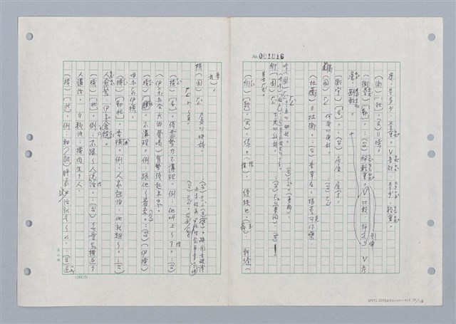 主要名稱：國台對照活用辭典印製手稿/副題名：ㄏㄚ~ ㄏㄨˋ圖檔，第96張，共119張