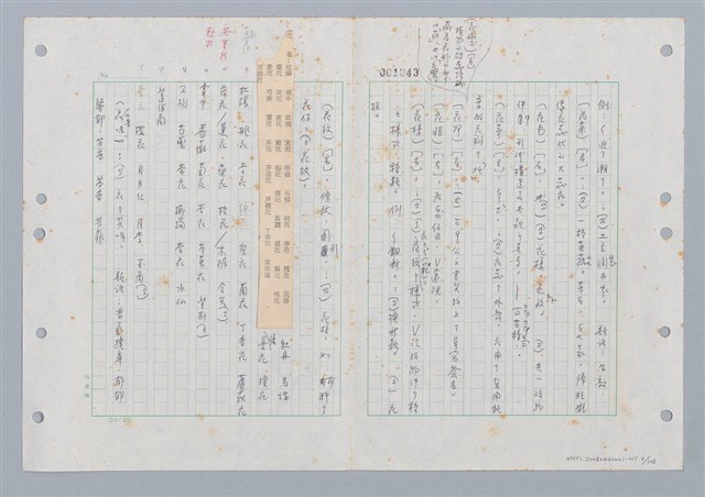 主要名稱：國台對照活用辭典印製手稿/副題名：ㄏㄨˋ~ㄏㄨㄥˋ圖檔，第6張，共112張