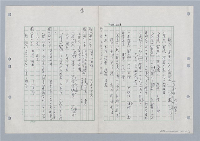 主要名稱：國台對照活用辭典印製手稿/副題名：ㄏㄨˋ~ㄏㄨㄥˋ圖檔，第72張，共112張