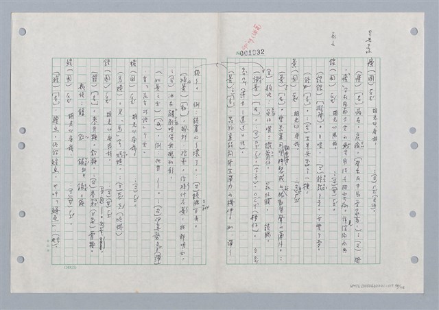主要名稱：國台對照活用辭典印製手稿/副題名：ㄏㄨˋ~ㄏㄨㄥˋ圖檔，第96張，共112張