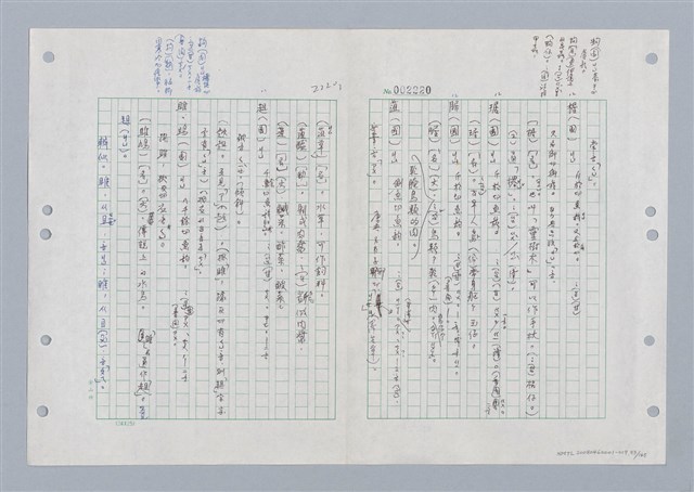 主要名稱：國台對照活用辭典印製手稿/副題名：ㄐ一ㄢ~ㄐㄩㄥˇ圖檔，第94張，共148張