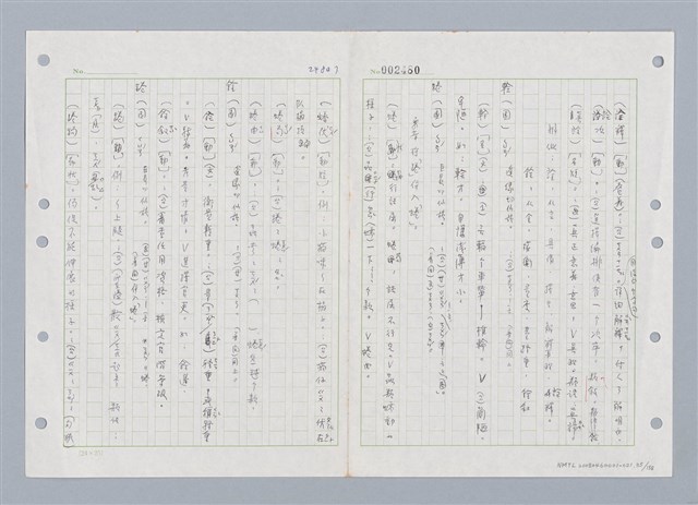 主要名稱：國台對照活用辭典印製手稿/副題名：ㄑㄩ~ㄒ一ㄡˋ圖檔，第36張，共160張