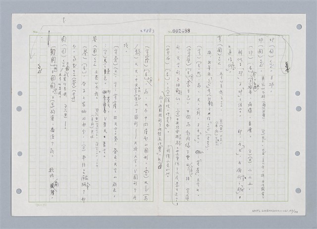 主要名稱：國台對照活用辭典印製手稿/副題名：ㄑㄩ~ㄒ一ㄡˋ圖檔，第44張，共160張