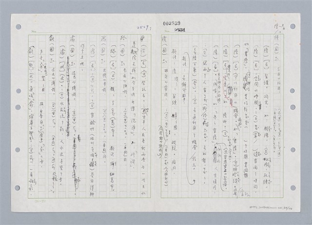 主要名稱：國台對照活用辭典印製手稿/副題名：ㄑㄩ~ㄒ一ㄡˋ圖檔，第85張，共160張