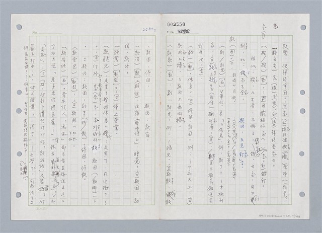 主要名稱：國台對照活用辭典印製手稿/副題名：ㄑㄩ~ㄒ一ㄡˋ圖檔，第106張，共160張