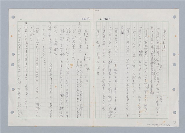 主要名稱：國台對照活用辭典印製手稿/副題名：ㄒ一ㄡˋ~ㄒ一ㄤˋ圖檔，第3張，共79張