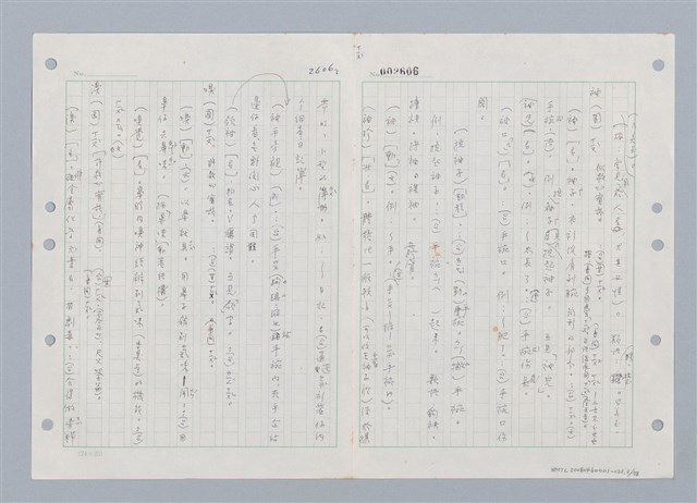 主要名稱：國台對照活用辭典印製手稿/副題名：ㄒ一ㄡˋ~ㄒ一ㄤˋ圖檔，第4張，共79張