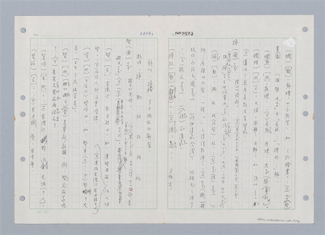 主要名稱：國台對照活用辭典印製手稿/副題名：ㄒ一ㄡˋ~ㄒ一ㄤˋ圖檔，第21張，共79張