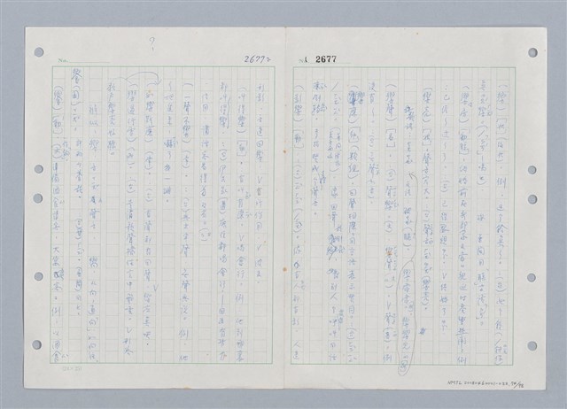 主要名稱：國台對照活用辭典印製手稿/副題名：ㄒ一ㄡˋ~ㄒ一ㄤˋ圖檔，第75張，共79張