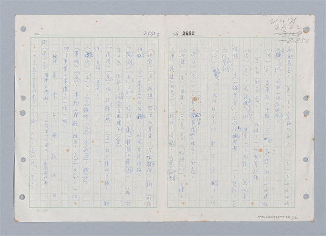 主要名稱：國台對照活用辭典印製手稿/副題名：ㄒ一ㄤˋ~ㄒㄩㄥˋ圖檔，第2張，共101張
