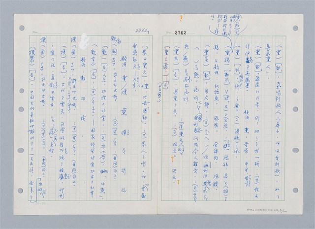 主要名稱：國台對照活用辭典印製手稿/副題名：ㄒ一ㄤˋ~ㄒㄩㄥˋ圖檔，第82張，共101張