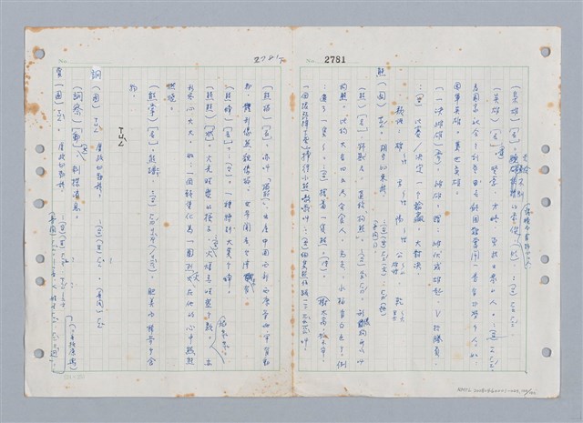 主要名稱：國台對照活用辭典印製手稿/副題名：ㄒ一ㄤˋ~ㄒㄩㄥˋ圖檔，第101張，共101張