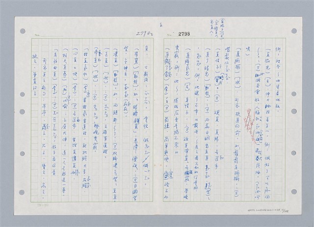 主要名稱：國台對照活用辭典印製手稿/副題名：ㄓ~ㄓㄢˇ圖檔，第17張，共162張