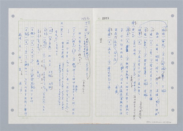 主要名稱：國台對照活用辭典印製手稿/副題名：ㄓㄢˇ~ㄓㄨㄟˋ圖檔，第45張，共123張